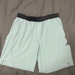 Adidas Gym Shorts Mens Axis Woven 6 Inch Training Linen Green